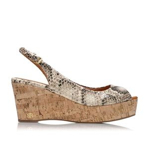 Tory Burch Snake Print Rosalind Wedge Sandal